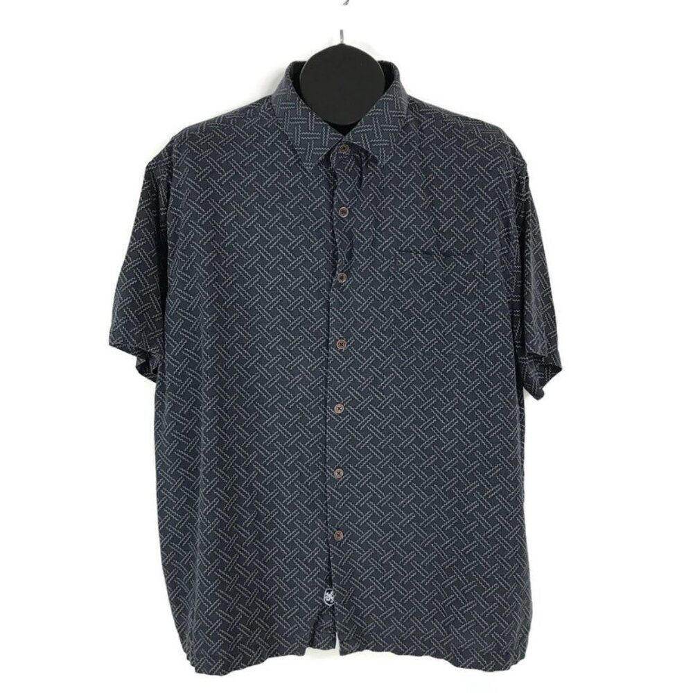 Nat Nast Luxury Originals Silk Blend Button Up Shirt Men's XL Geometric Casual